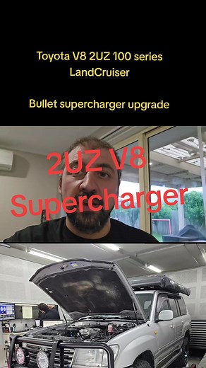 Toyota 100 series LandCruiser 2UZ-FE V8 supercharger upgrade #toyota #landcruiser_v8 #supercharger #bulletsupercharger #2uzfe #harrop #1900supercharger