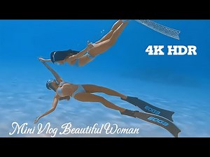 Mini Vlog🤿 Beautiful Woman Swimming Underwater I 💙 Scubagirl, Freediving & Music[ep 39][4K HDR]