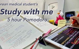 【study with me】韩国医科大学霸姐Dia|5h不间断学习陪伴|晚9点—凌晨2点| 新学期开始!一起学习|番茄钟直播学习|5h Pomodoro