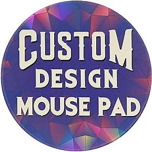 Custom Mouse Pad with Photo, Customized Mousepad Add Pictures, Text, Logo,Personalized Your Gaming Mousepad Laptop Desk Mat (7.9 Circle)