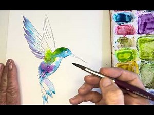 Step-by-Step Watercolor Hummingbird Tutorial for Beginners – Paint along with Me! 🎨