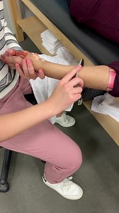 Some Graston techniques to the hand, wrist, and forearm on one of our...