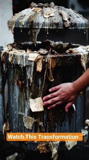 Dirty Trash Can cleaning : Extreme Asmr Edition #asmr #cleaning #ai #satisfying #clean #timelapse