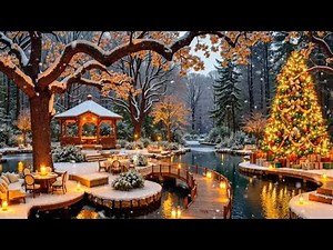 Enchanting Snowy Christmas Landscape with Warm Glow