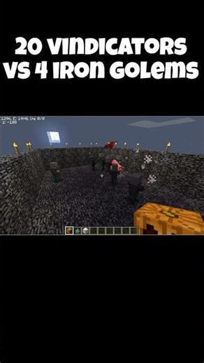 20 vindicators vs 4 iron golems, Who Will Win?