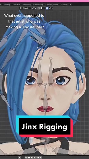 To be fair, a lot of that time has been procrastinating... #fyp #foryou #blender #vroid #vtuber #jinx #arcane #rigging #bellassims