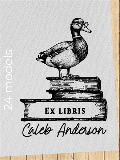 Personalized Ex Libris Stamp – Custom Animal Bookplate Design for Readers - Etsy