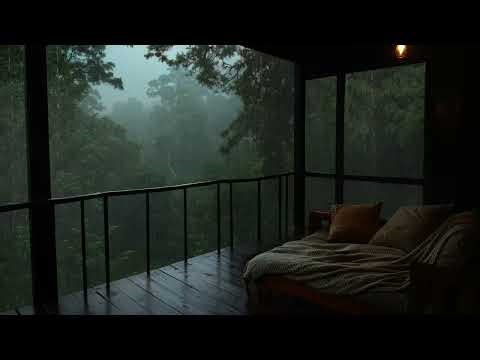 Rainy Forest Cabin Ambience | Relaxing Rain Sounds for Sleep and Study