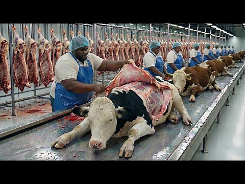 Inside a Giant USA Cow Processing Factory | Meat, Milk, Leather & Sausage Casing (Full Process)