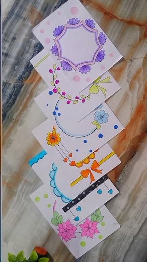 6 circle borderdesigns for project #assignment #beautifulborderdesign #frontpage #shortsfeed #border