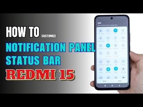 How to Customize Notification Panel | Status bar on Redmi 15