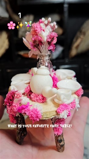 Making these tiny fairy tables has been so much fun! Might make a little tutorials on how I created these in the future. #fairytable #fairyfurniture #miniature #miniatureart #polymerclay