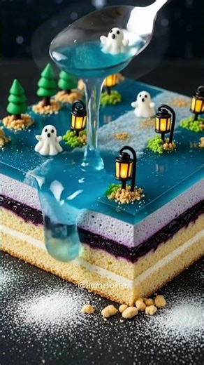 👻🏮 Would You Walk This Haunted Lantern Path Cake? 🍰🌌 | ASMR Forte #shortsvideo #shorts #asmr