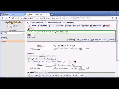 jQuery Tutorial - 111 - Updating database table values