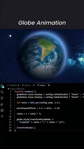Globe Animation using HTML, CSS and JavaScript