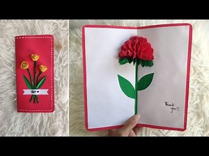DIY 3D Flower Pop Up Card | 3D Rose Flower Pop Up Card | Paper Crafts | Handmade Card