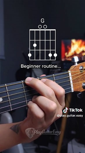 G chord daily routine. Short practice is better than none. Save this fo practice 🎸 #guitarbeginner #guitarchords #easyguitar #learnguitar #playguitareasy