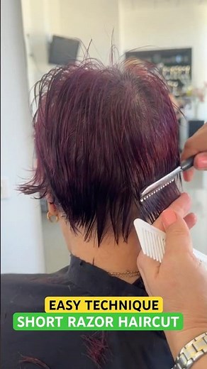 EASY TECHNIQUE SHORT RAZOR HAIRCUT! #haircut #razorhaircut #hairstyle #shorthairstyles #blowup #hair