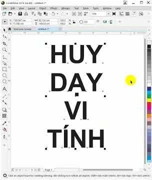 Typography hiệu ứng đường viền chữ chấm chạy đèn led trong Corel