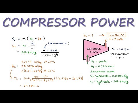 Open Systems - Compressor Power and Enthalpy Example in Under 3 Minutes!