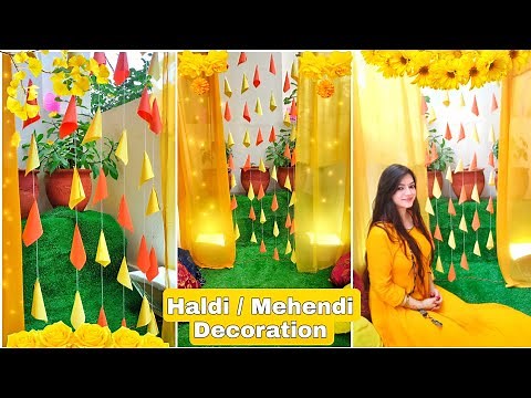 Haldi / Mehendi Decoration Ideas at Home - DIY Indian Wedding Decorations