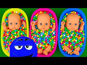 Cute Baby Dolls Bath & Playing Colorful Beads | P 79 | ZigZag ASMR