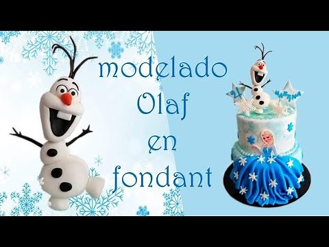 TUTORIAL de OLAF en FONDANT❄️ // Olaf PASO A PASO en tarta FROZEN🥶