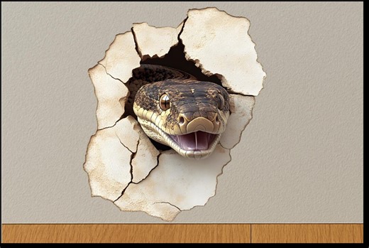 Peeking Snake Wall Hole Sticker 3D Animal Decor Wildlife Lover Gift - Etsy