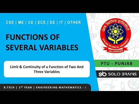 Functions of Several Variables | Lec 1 | Engineering Mathematics - I | B.Tech | PTU | CGCU
