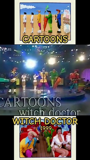 Danish band Cartoons hit No2 on the UK singles chart in March 1999 with their cover of ‘Witch Doctor’ which went on to be certified platinum! #fyp #ForYouPage #90sPop #90sMusic #Aqua #WitchDoctor #ThrowbackSongs