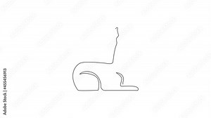 Animation of one line drawing of cute llama for company logo identity. Business corporation icon concept from animals typical of South America. Continuous line self draw animated. Full length motion.