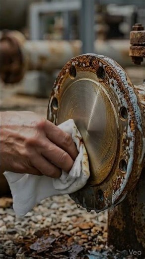 ASMR - Extremely Rusty Pipe Restoration - No Talking