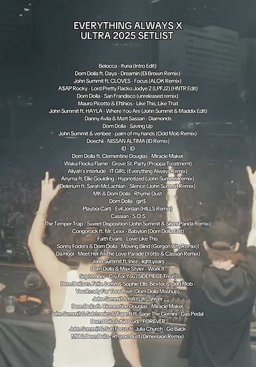 Ultra Miami Festival 2023: Dom Dolla Live Setlist