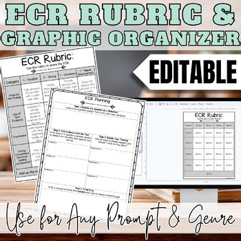 ECR Rubric and Graphic Organizer, Editable Extended Constructed Response Planner
