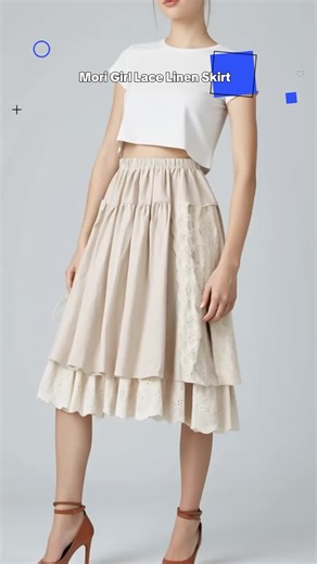 Japan Style Mori Girl Lace Patchwork Linen Skirt, Literature Embroidery, Double Inner Lining, A-Line Skirt, Spring New Fashion #diyapparel #prettygardenclothing #leatherminiskirt #bohoskirt #laceupbodysuit #diyclothing #embroideredclothing #skimsfoldoverpants #plussizeskirt #skimsfoldoverpant
