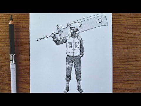How To Draw Kakashi Hatake With Kubikiribocho Full Body || Naruto Anime Drawing Tutorial