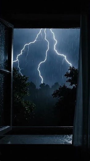⚡ Massive Lightning Strike During Heavy Rain | Powerful Night Storm