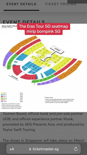 Tickermaster just released the seatmap for The Eras Tour Singapore. So... this is the view from Cat 3 💕 #erastoursingapore #taylorswift #nationalstadium