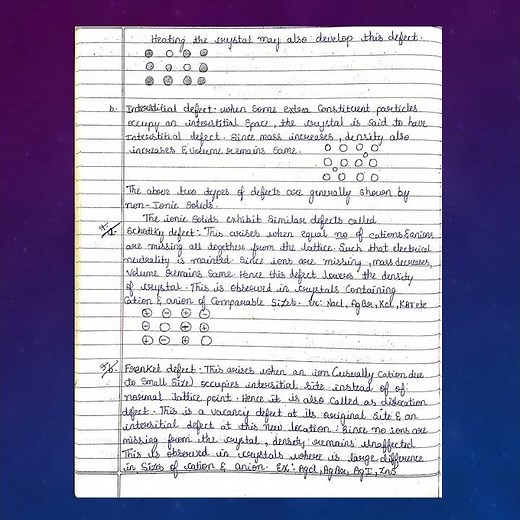 Imperfections in solids || point defect || line defect || types of point defect