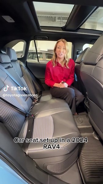 The #2024RAV4 has two complete sets of LATCH connectors for the rear outboard seats and a tether anchor for the rear middle seat. This LATCH system is among the easiest and most versatile to use, according to the Insurance Institute for Highway Safety! 👏🏼