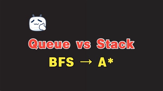 【AI基础】BFS DFS 老记混？Queue 和 Stack 一次讲清（顺便讲到 A*）