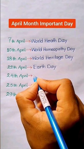 April Month Important Day || Important Day of April Month