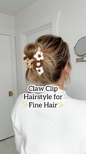 Claw clip messy bun for fine hair that makes for a perfect fall hairstyle! Medium and long hairstyle 🩷 | Lainey Ostrom