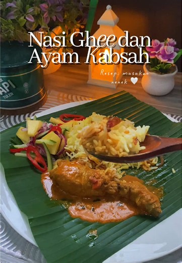 Setiap kali Raya pasti teringatkan masakan arwah nenek yang selalu dihidangkan ketika pulang beraya, selain Ketupat dan Rendang menu yang ada ialah Nasi Ghee dan Ayam Kabsah, salah satu masakan yang menjadi kegemaran anak cucu, nostalgia kenangan bersama arwah nenek yang sampai sekarang tak akan dilupakan ❤️ Utk resepi Raya kali ni, saya guna QBB Ghee sebab Minyak Sapi tulen yang dipercayai sepanjang generasi dgn aroma yang wangi Nasi Ghee ************* Bahan - 3 cawan Beras Basmathi 2 sdb QBB G