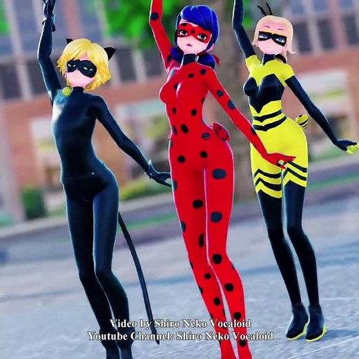 MMD GOLDEN (Ladybug, Chat Noir, Queen Bee) #miraculousladybug #ladybug *Reloaded