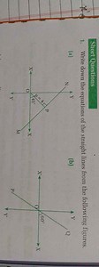 Short QuestionsWrite down the equations of the straight lines ... | Filo