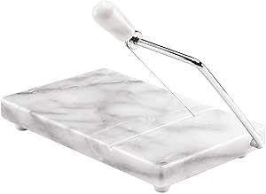 Amazon.com: Marble Cheese Slicer & Serving Tray, 8” x 5”, Gray Marble with Steel Arm: Home & Kitchen