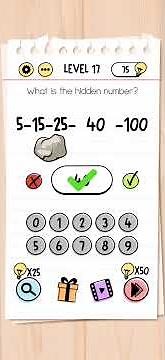 Brain Test Level 17 What is the hidden number Answer