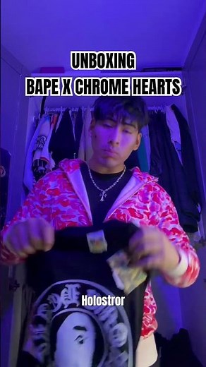 Bape x chrome hearts t-shirt. #holostror #bape #unboxing #streetwear #fitcheck