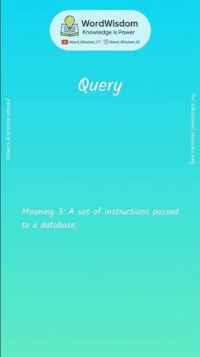 What does "Query" mean? | English vocabulary shorts | #query #wordwisdom